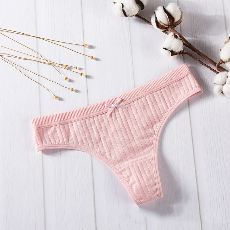 Pink Женские сексуальные стринги, хлопковые трусики, нижнее белье, низкая талия, стринги, трусы для девушек, женские трусы, женское нижнее белье, Прямая поставка - Цвет: Pink
