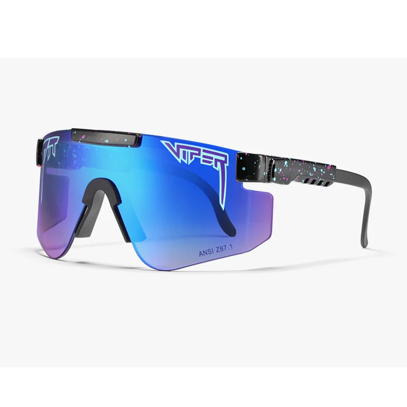 Роскошные солнцезащитные очки Pit Viper с плоской оправой tr90 синие зеркальные линзы