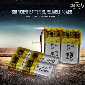 

10pc 110mAh 3.7V 301525 Li-ion polymer battery GPS PSP MP3 MP4 MP5 DVD small toys battery Bluetooth headset Li-ion Cell battery