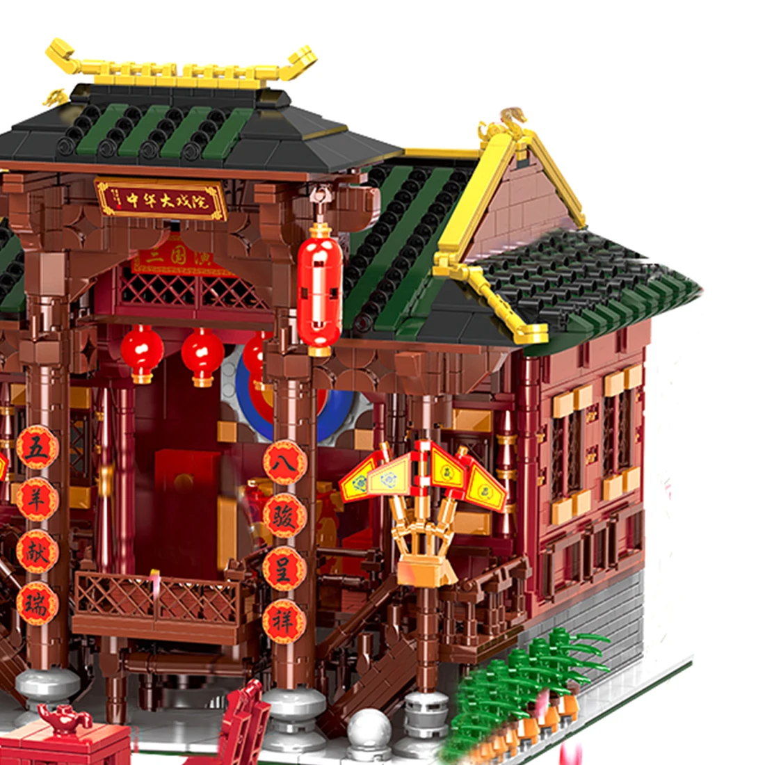 3820 шт, Moc, реалистичные большие игрушки, Древний китайский театр, пейзаж, архитектура, сборка, маленькие частицы, строительные блоки, игрушка