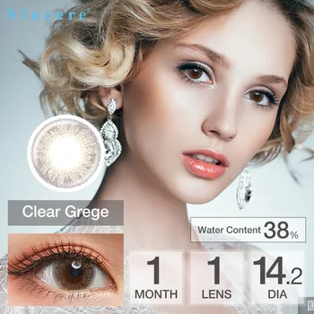 

2lenses/ pair Clear Grege Color Contact Lenses 0-900 diopter Monthly throw
