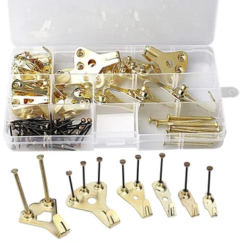 

130Pcs Picture Hooks Heavy Duty Picture Hangers Picture Frame Wall Nails Wall Picture Hanging Kit 10-100 Lbs