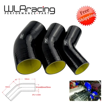 

Blue / Black & Yellow 2.0" 2.5" 3" 51mm 63mm 76mm 45 Degree Elbow Silicone Hose Pipe Intercooler Turbo Intake Pipe Coupler Hose