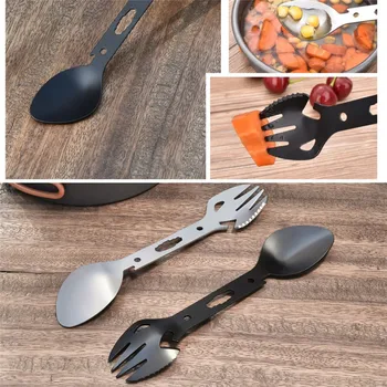 

multi tool Stainless Steel Fork Spoon Tableware Outdoor Sports Camping Picnic Tableware Cutlery