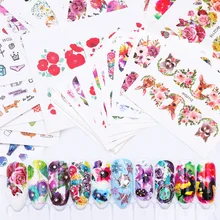 20-маникюрная водная наклейка акварельные цветочные наклейки Собачья голова Moltres кактус животное еда цветок серия WG набор