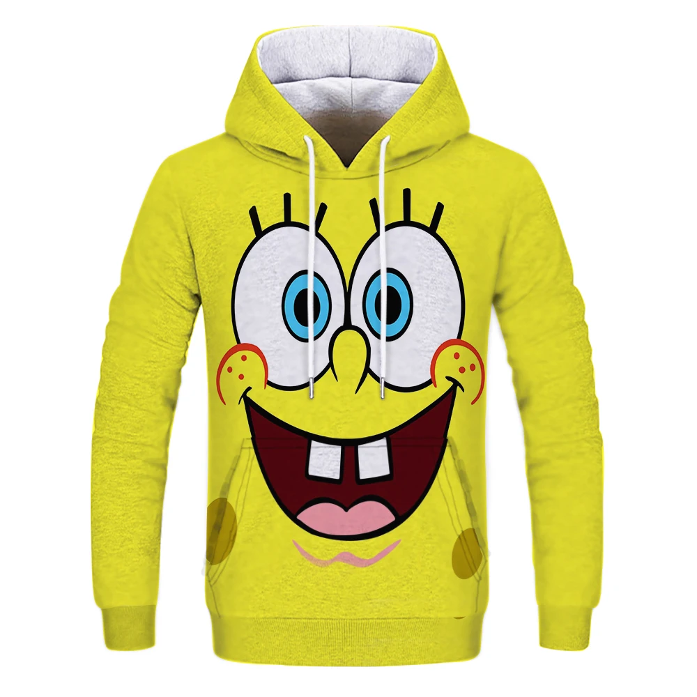 

Fashion new solid color cartoon 3D printing couple hoodie men's pullover sweatshirt autumn and winter loose simple casual wear