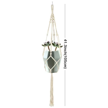 

Macrame Plant Hanger Garden Indoor Hanging Planter Basket Rope Pot Holder Decor Planter Flower Pot Hanging Rope Basket