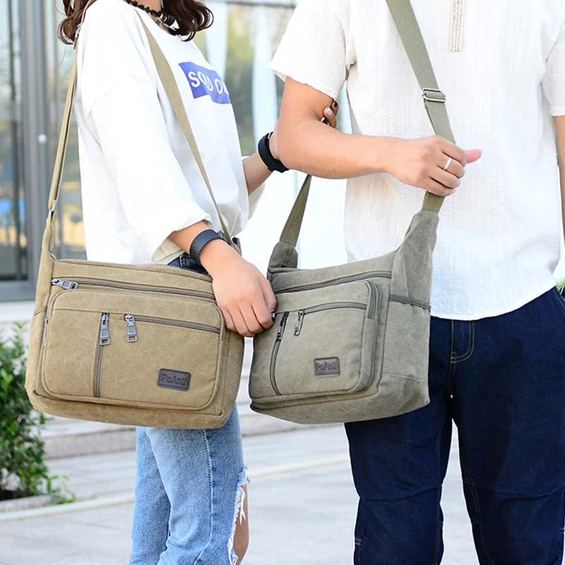 

New Men's Canvas Bag Korean Version Of The Shoulder Diagonal Package Outdoor Leisure Retro Business Men's Bag Big Bag
