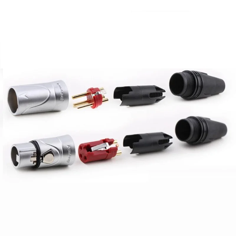 Позолоченный 3 контактный XLR Штекерный штекер аудио разъем для микрофона адаптер