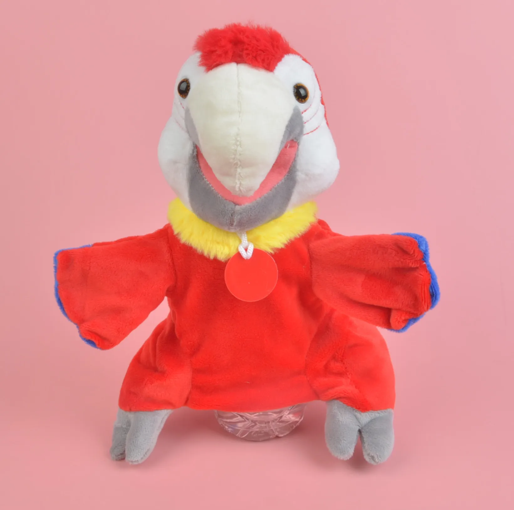 Красный цвет попугай ручной кукольный обучающая плюшевая игрушка, Мягкие Детские/Детские развивающие игрушки куклы подарок