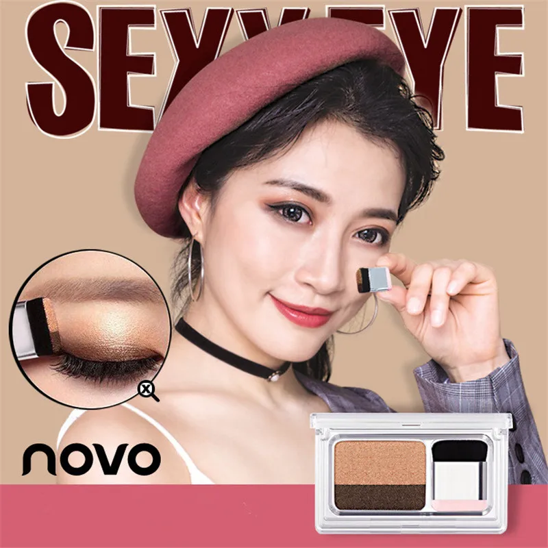 

NOVO Double Color Gradient Eye Shadow 3 Seconds Makeup Color Eyeshadow Box тени