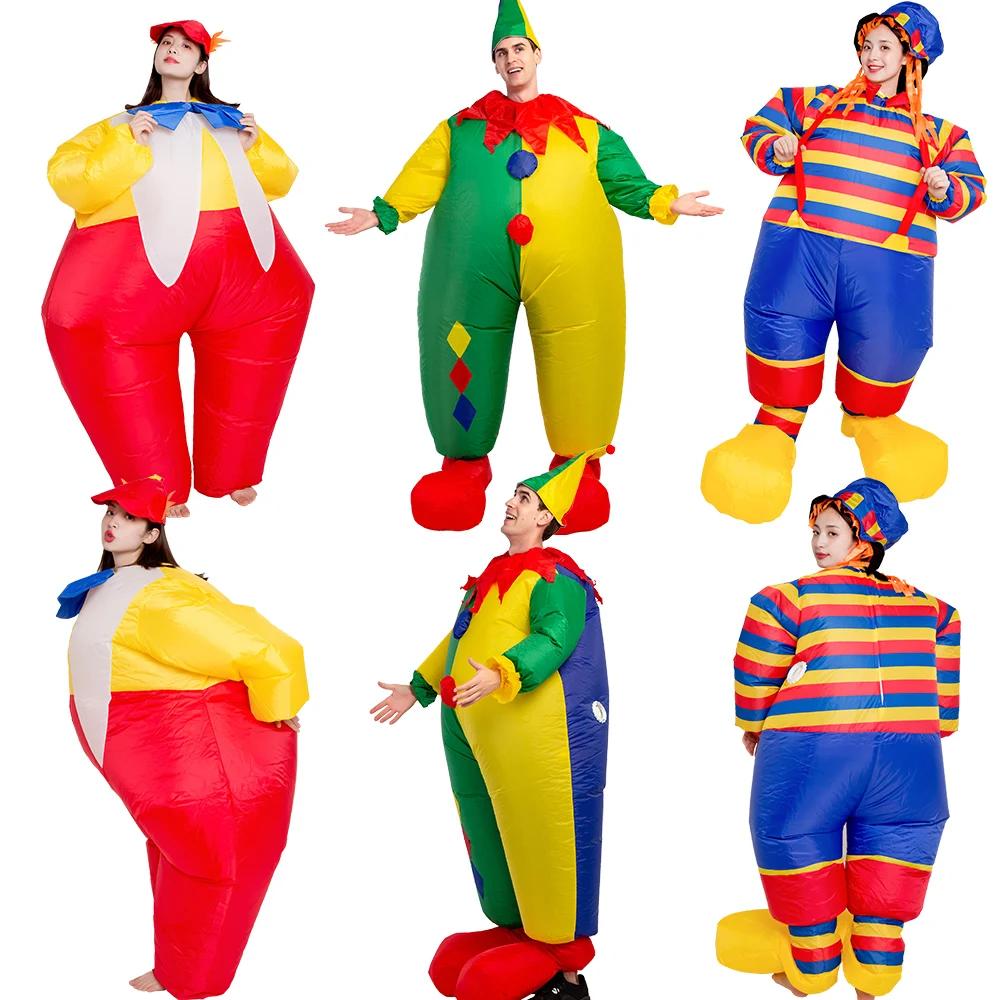 Clown Inflatable Costume Cosplay Costume Funny Air Blow Up Suit Party Costume Fancy Dress