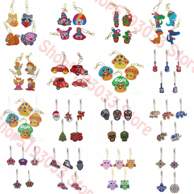 

DIY Diamond Keychain Special Shaped Diamond Painting Keyring Keychain Cross Stitch Embroidery Women Bag Key Chain Christmas gift