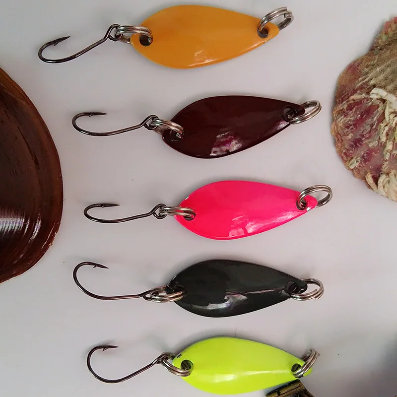 NEW Mini fishing Lure 1g2g3.5g spoon metal lures Spinnerbait Minnow small  fish Single Hook jig Stream Trout baits pesca hot