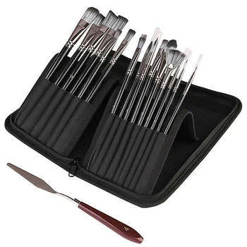 

15Pcs Artist Painting Brushes Set Wood Handle Nylon Hair Painting Brush Acrylic Watercolor Gouache Drawing Brush Art Supplies