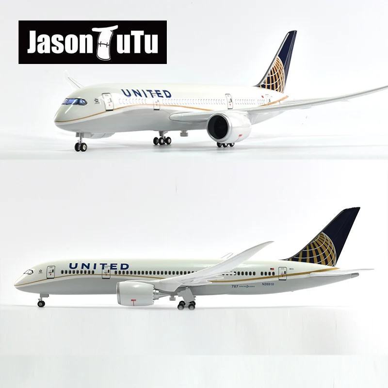 JASON TUTU 43-47 см Объединенный Боинг b787 модель аэроплана самолет 1/160 масштаб Литые полимерные светильник и колесные самолеты Коллекция подарков
