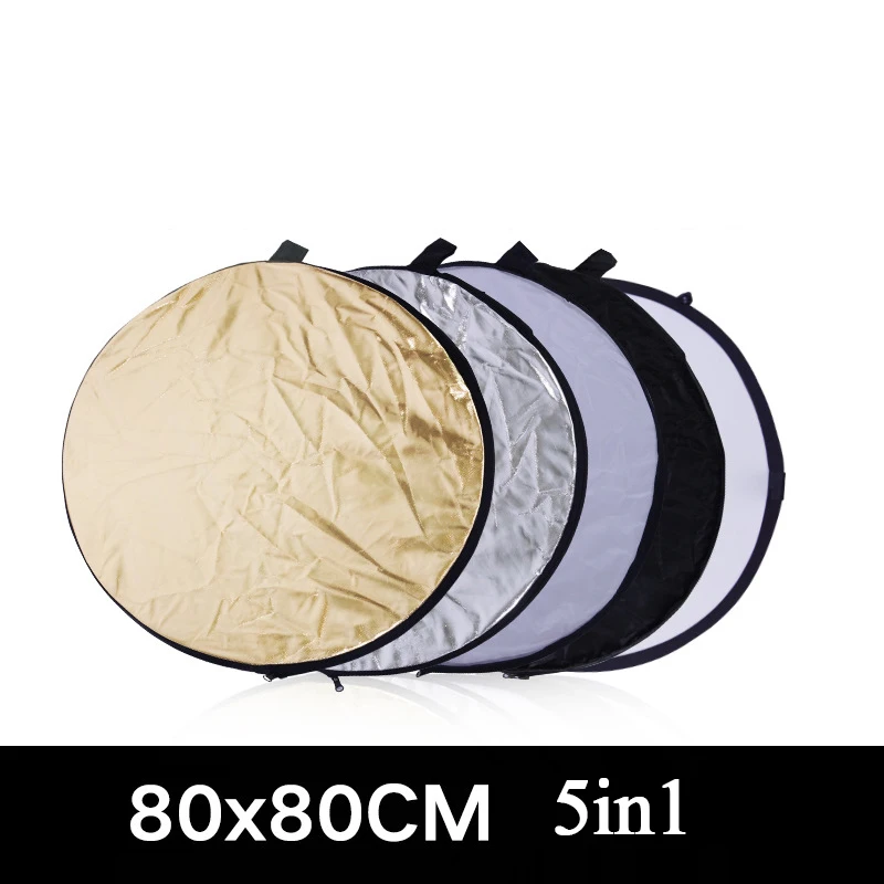 

80*80cm Portable Reflector 5in1 Photography Folding Reflectors Studio Soft Light Board Photo Shooting Reflection Plate Diffuer