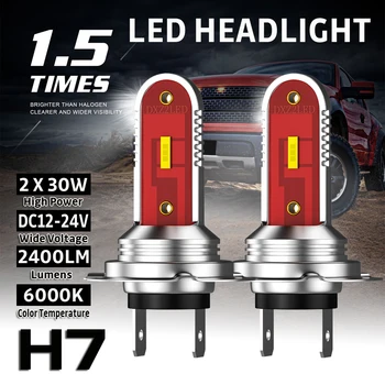 

2 x H7 60W 5050 CSP LED Headlight Kit 2400LM 6000K White