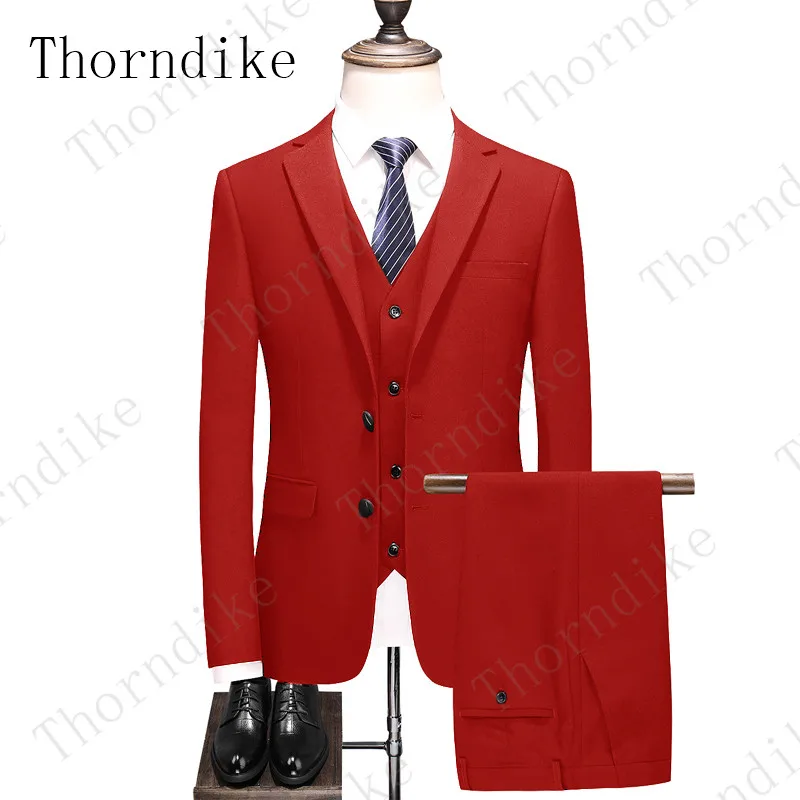 suit 19 Пиджак+ брюки+ жилет) роскошный мужской свадебный костюм, мужские блейзеры, приталенные костюмы для мужчин, деловой вечерний синий классический черный - Цвет: suit 19