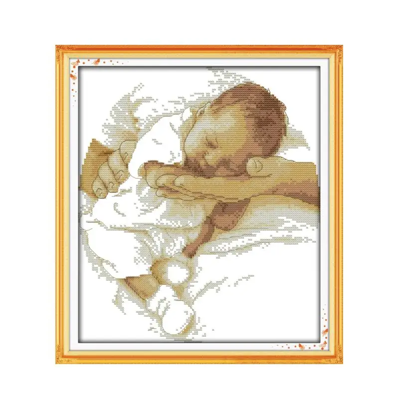 Care baby mother cross stitch kit sketch 18ct 14ct 11ct printed canvas cotton thread embroidery DIY handmade needle