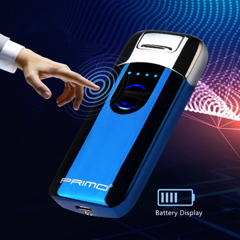 Роскошные Primo Dual Arc USB Зажигалка Hover Detection перезаряжаемый гром Электронная зажигалка светодиодный экран сигаретная плазма индукция