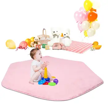 

Coral Computer Chair Floor Carpets Mat Hexagon Carpet for Children Bedroom Play Tent Area Anti-slip Rug