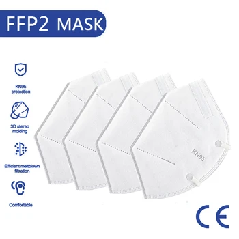 

10pieces FFP2 face mask KN95 Respirator 6 Layer 95% Filtration Reusable mouth mask Wilth Elastic Earbands Protection mascarillas