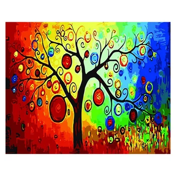 

Diy Oil Painting,Paint by Number Kit for Adult 16 by 20-Inch (Tree)