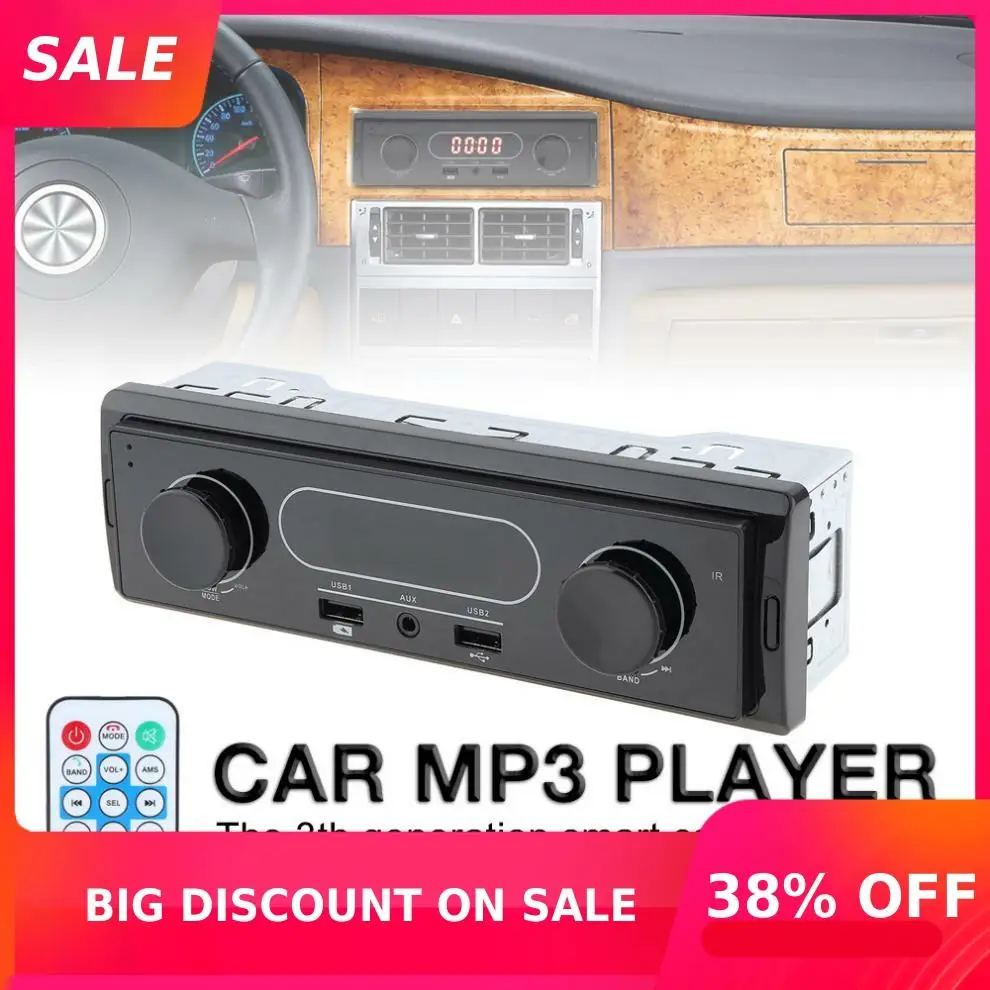 12 светодио дный светодиодный дисплей умный автомобиль радио MP3 плеер стерео аудио в-тире Aux вход приемник Поддержка TF FM USB SD с пультом