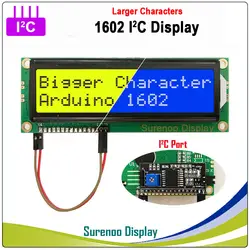 Серийный IIC/I2C/TWI 1602 162 16*2 больше персональный модуль lcd Дисплей желтый и зеленый цвета синий с Подсветка для Arduino