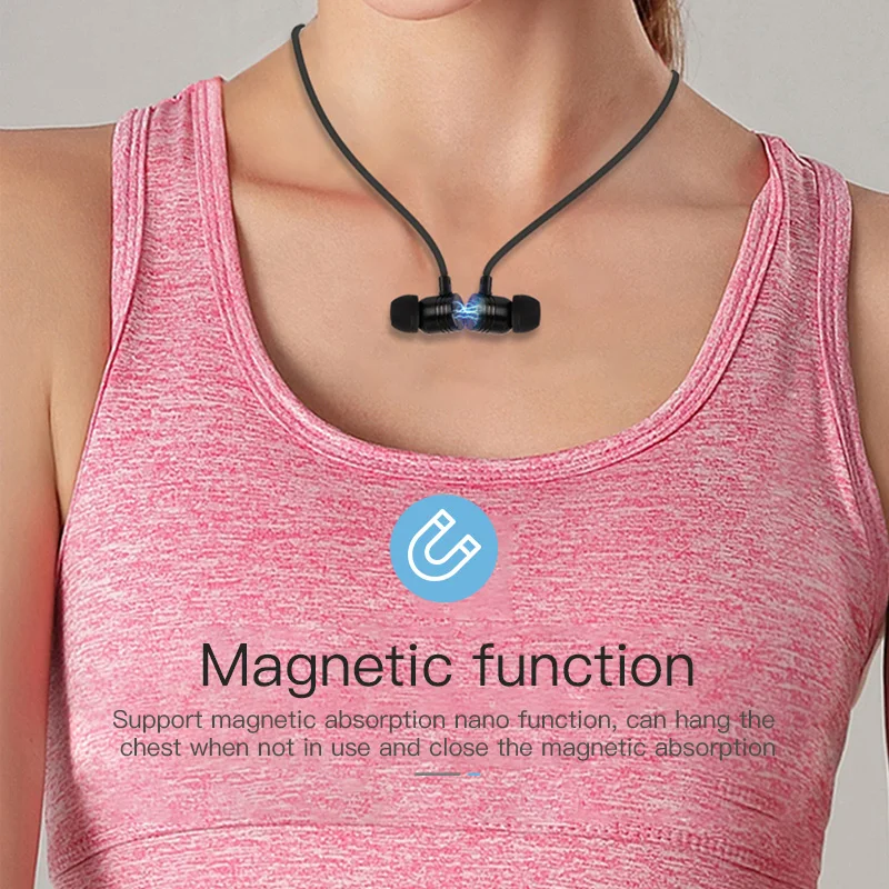 KUULAA Bluetooth наушники беспроводные шейные спортивные свободные руки вкладыши