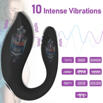10 Speeds Couples Vibrator G Spot Clitoris Stimulator Double Dildo Vibrators Male Orgasm Remote Control Women Wearable Sex Toys 2