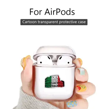 

For Airpods pro Case Luxury Transparent Bluetooth Wireless Earphone for AirPod 1 2 case cover Colosseum Rome Italy Italia Flag