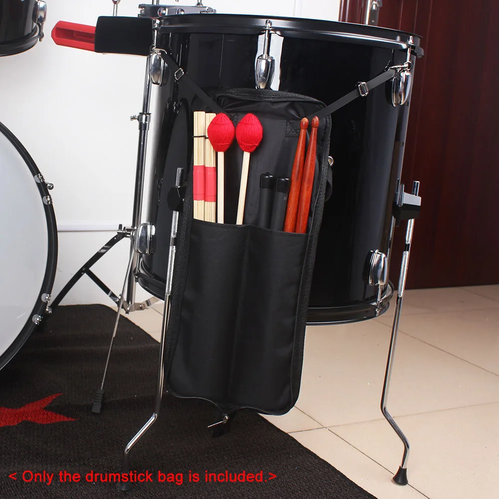 

Drum Stick Bag Case 600D Waterproof Zipper Storage Carry Malletbag Portable Musical Instrument Accessories Black