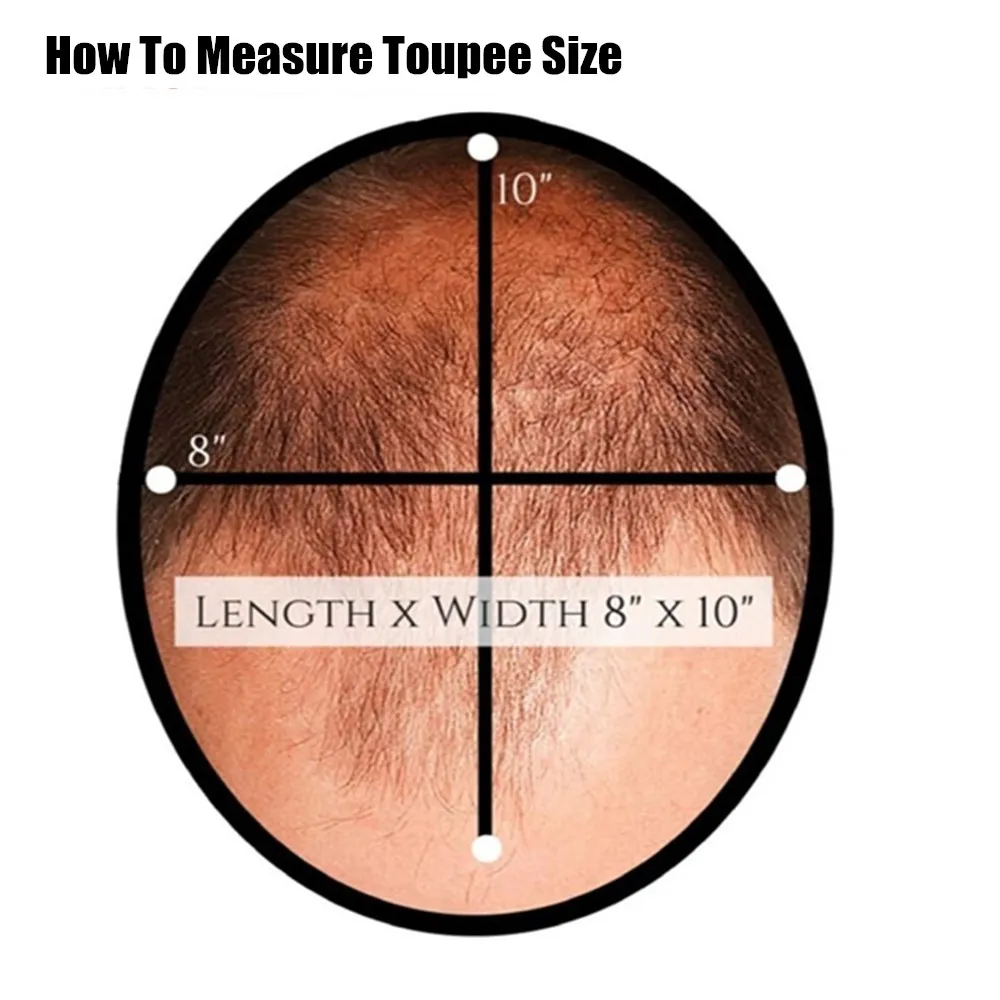 EVAGLOSS Indian Human Hair Men Toupee Thin Skin Mens Wig V Loop Replacement Hair Pieces System