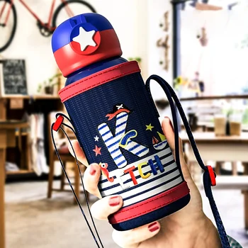 

Stainless Steel Children's Thermos Cup Men and Women Cups Thermos Pot with Straw Student Cup Pot Stainless Steel Tumbler Thermos