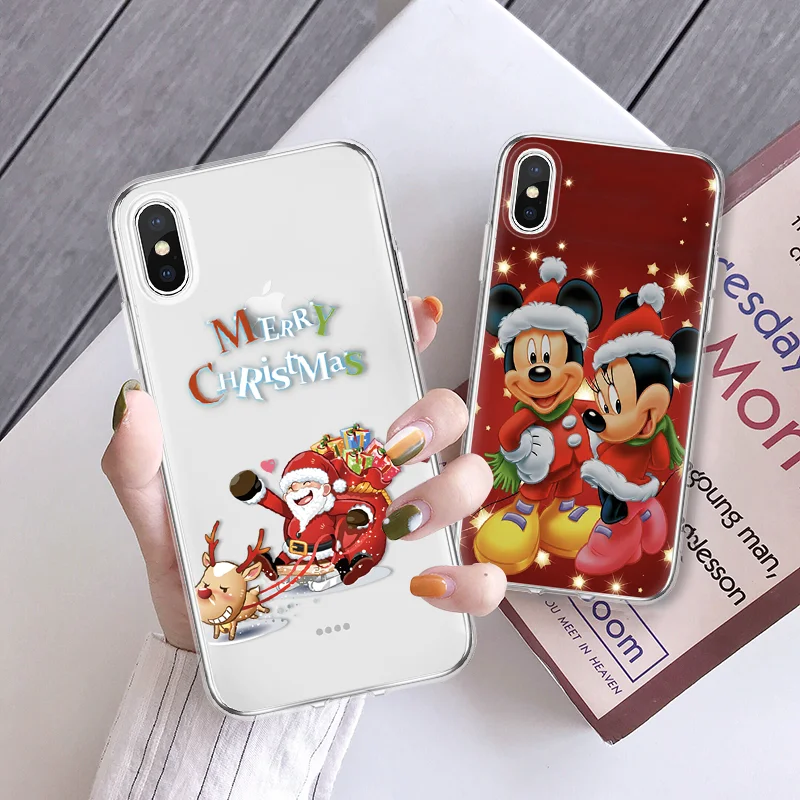 

Merry Christmas Happy New Year Phone Case For iPhone XS Max XR XS X 8 7 6 6S Plus 5 5S SE 4 4S Cases Soft TPU Cover Coque Fundas