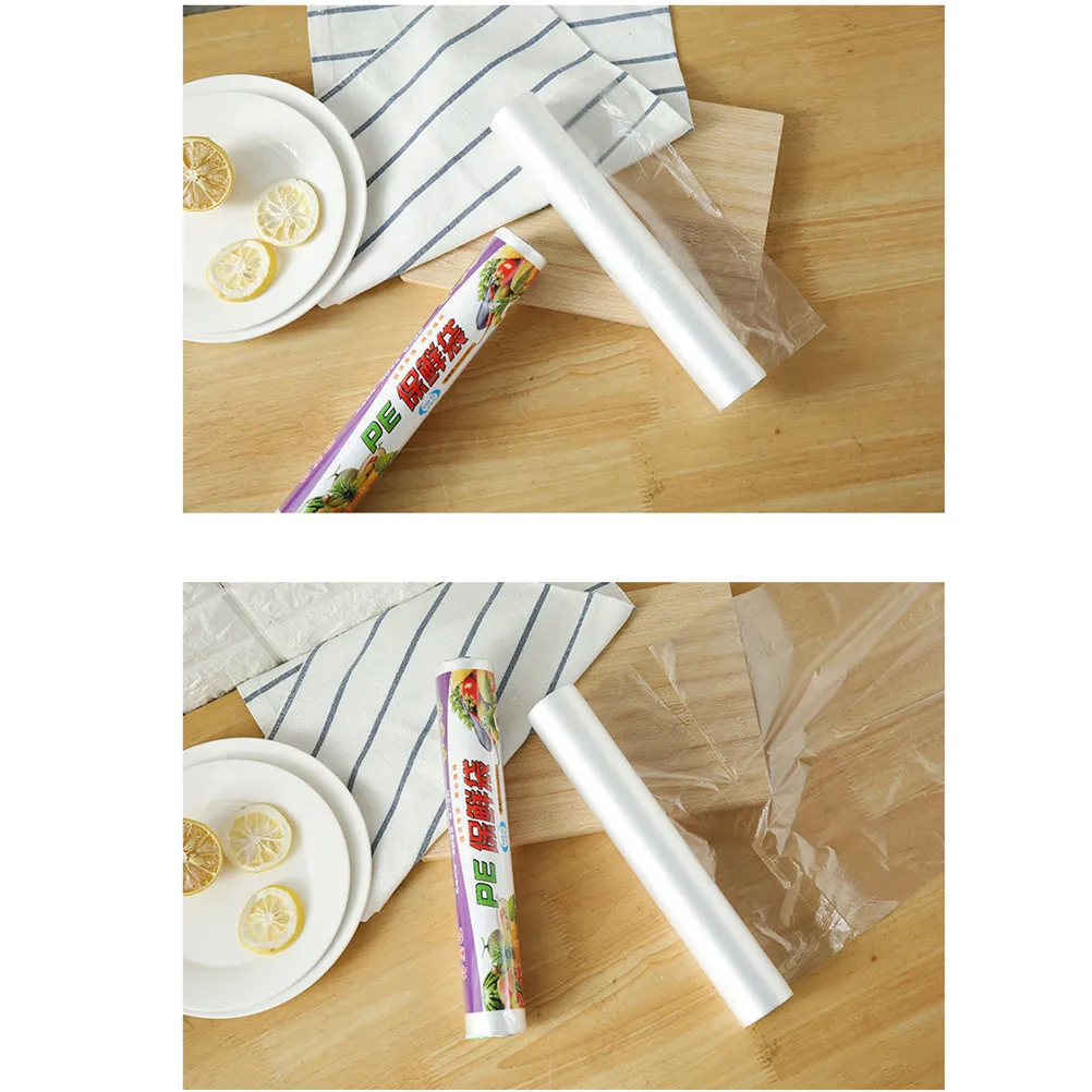 1 Roll Transparent Useful Fruit Food Kitchen Fresh Keeping  Heat Sealer Food Saver Bag Vacuum Packaging Plastic Wrap Storage Bag