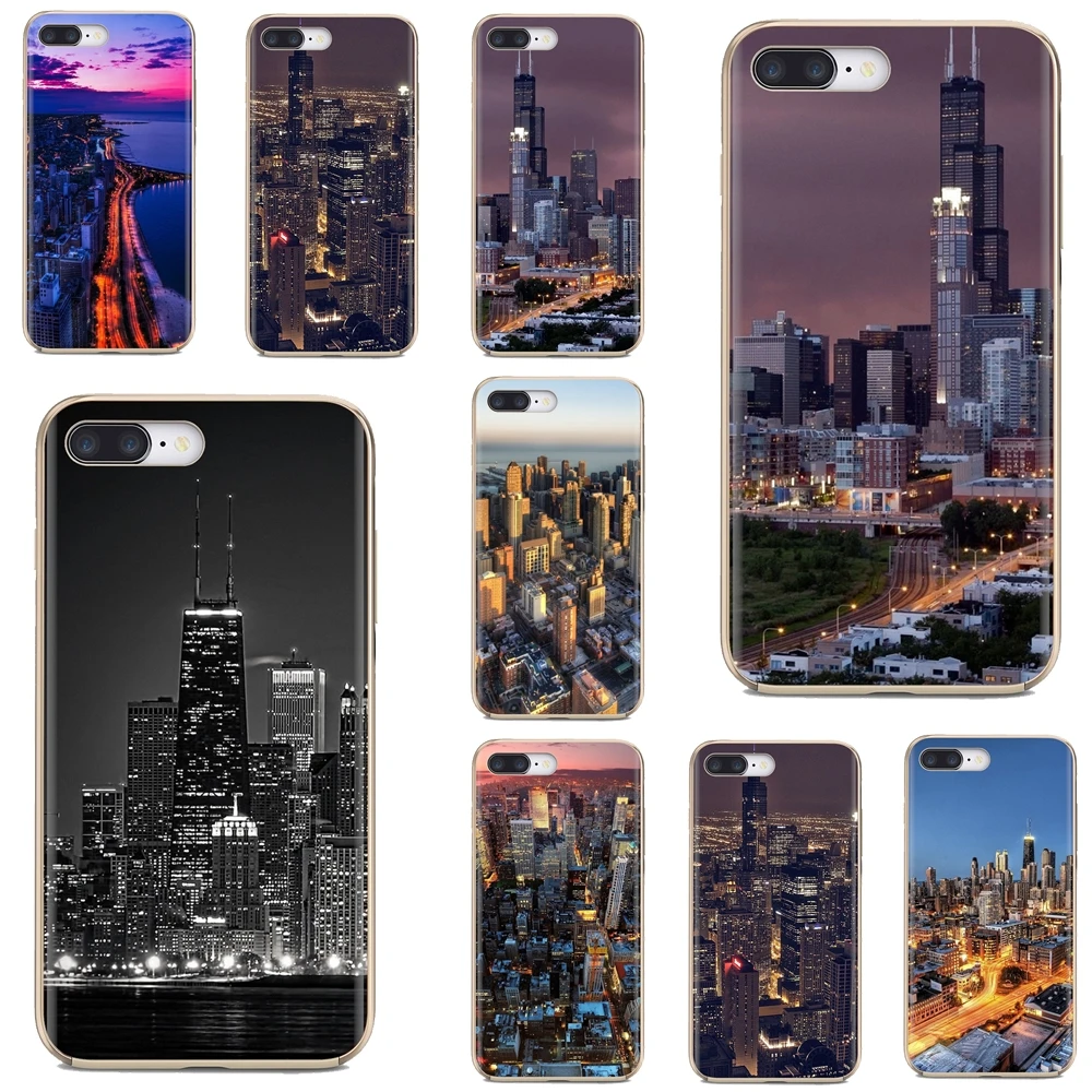 Силиконовый чехол из ТПУ для Xiaomi Redmi 4A 7A S2 Note 8 3 3S 4 4X 5 Plus 6 7 6A Pro Pocophone F1 Chicago City Aerial View