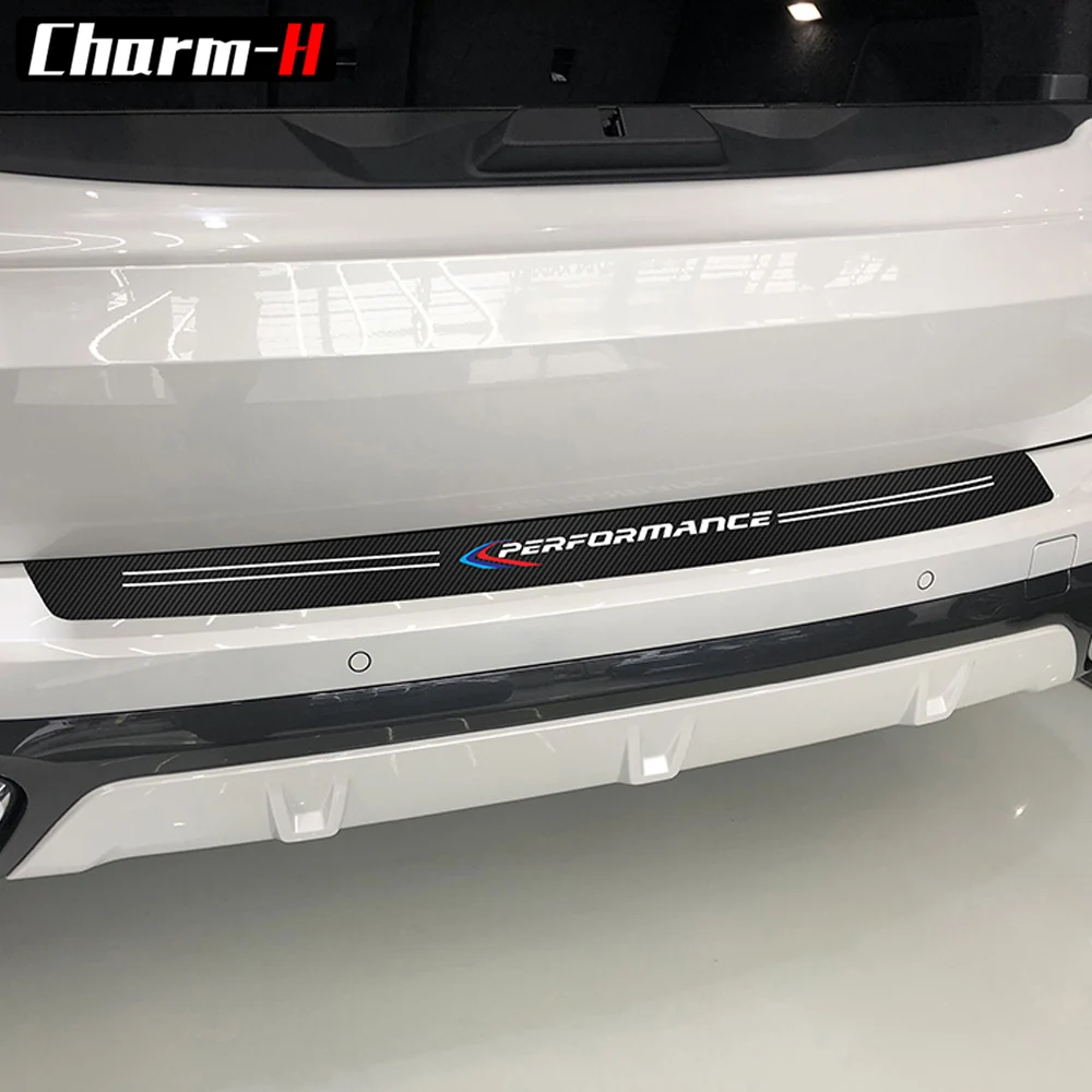 5D Carbon fiber power performance M car rear bumper Trunk Trim sticker for bmw E34 E36 E60 E90 E46 E39 E70 F10 F20 F30 X5 X6 X1
