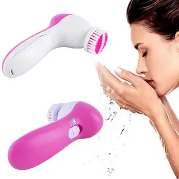 

5 in 1 Waterproof Face Cleansing Brush Silicone Facial Brush Electric Wash Face Machine Deep Cleaning Pore Skin Care Face Brush