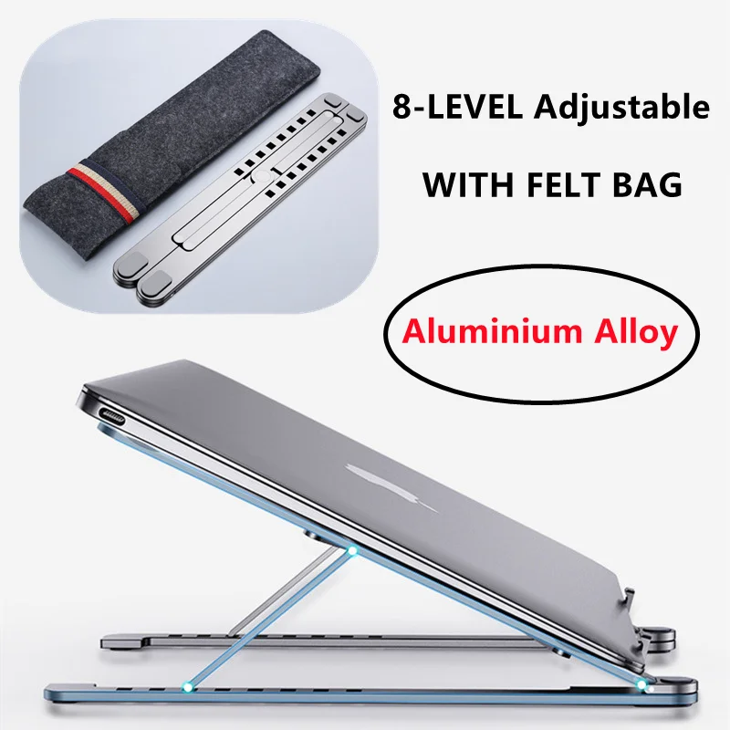 Estante de refrigeración de 8 niveles, soporte plegable de aleación de aluminio para escritorio, portátil, antideslizante, Universal, para ordenador portátil, novedad