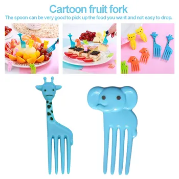 

10pcs cartoon Fruit forks mini animal kids fruit forks bento decoration kitchen tools for Children