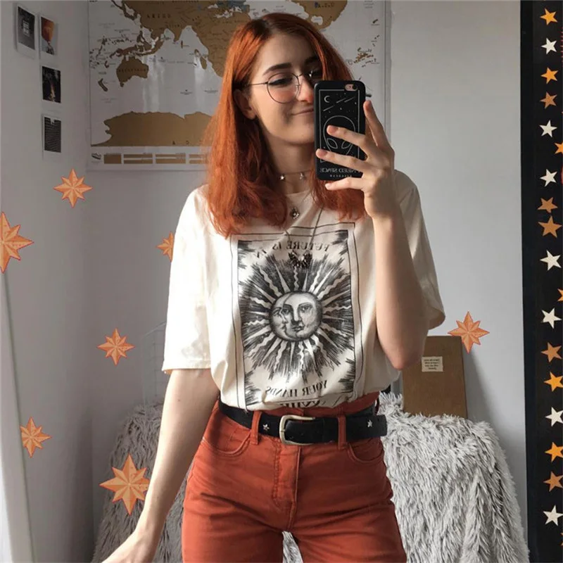 Nouveau-Harajuku-esth-tique-femme-t-shirt-soleil-lune-imprimer-manches-courtes-hauts-T-shirts-mode(3)