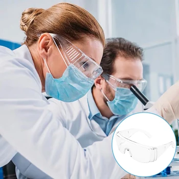 

2/3pcs Safety Glasses Transparent Dust-Proof Glasses Duskproof Eyewear Splash Sand Protective Ride Anti-wind Glasses Goggles