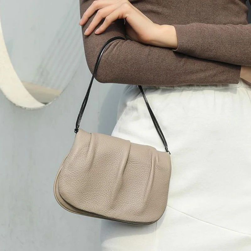 

Elegant Shoulder Bag for Women Leather Fashion Chic Flap Crossbody Bag Thin shoulder strap 6 colors Small Messenger Handbags