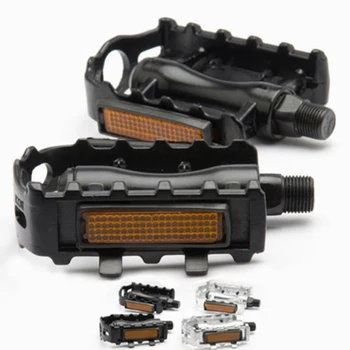 

1 Pair Aluminum Bicycle Pedals MTB Road Bike Cycling Anti-skid Platform Mountain Bike Cycling Pedals with Flash Strips on Side