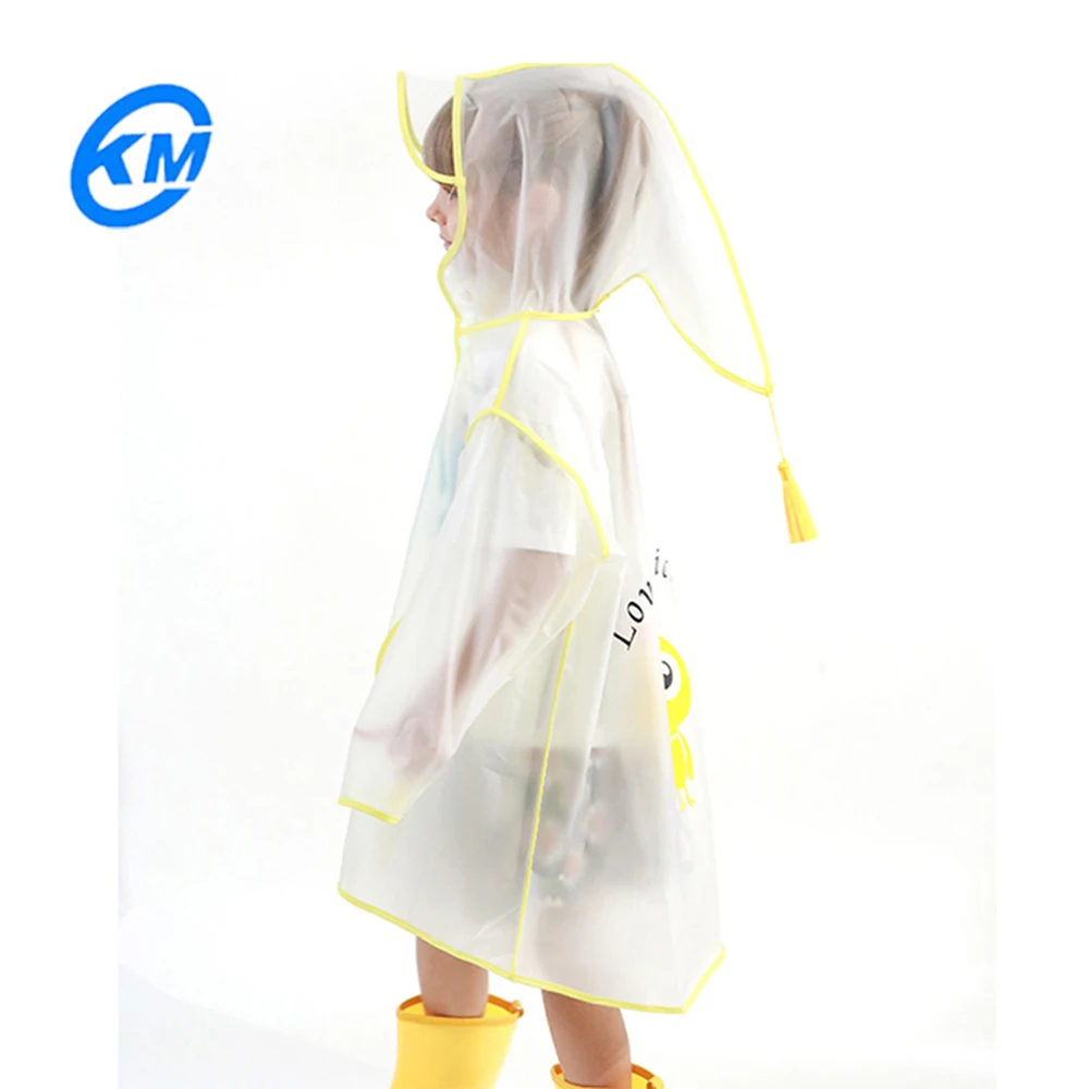 EVA material outdoor high quality rain poncho child raincoat