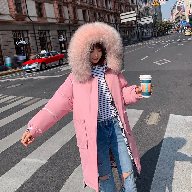 

Cotton-padded Clothes 2019 New Style down Jacket Cotton-padded Clothes Women's Mid-length Loose Thick Camouflage Double-sided We