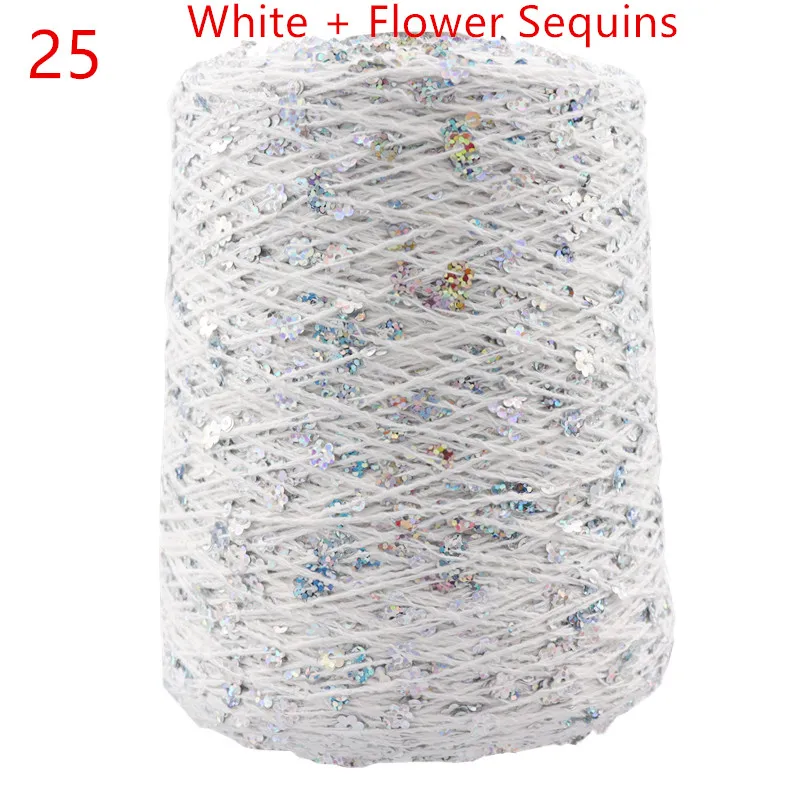 1-88 Colour пряжа 200g 600M 100% cotton yarn 6mm+3mm special Sequin yarn DIY garment accessories  Rag doll Knitting yarn 5